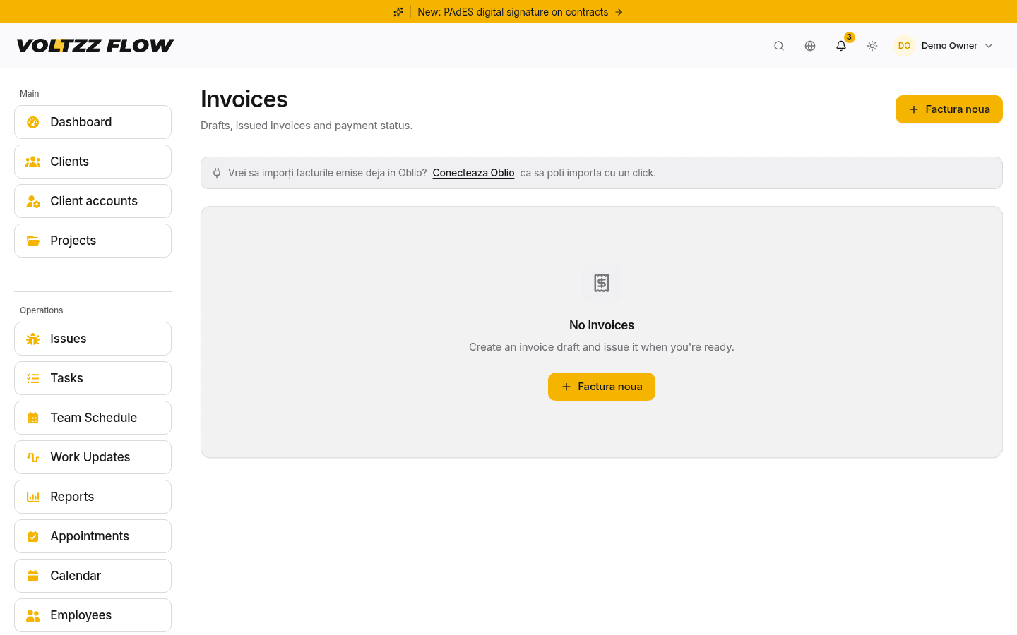 Oblio invoicing